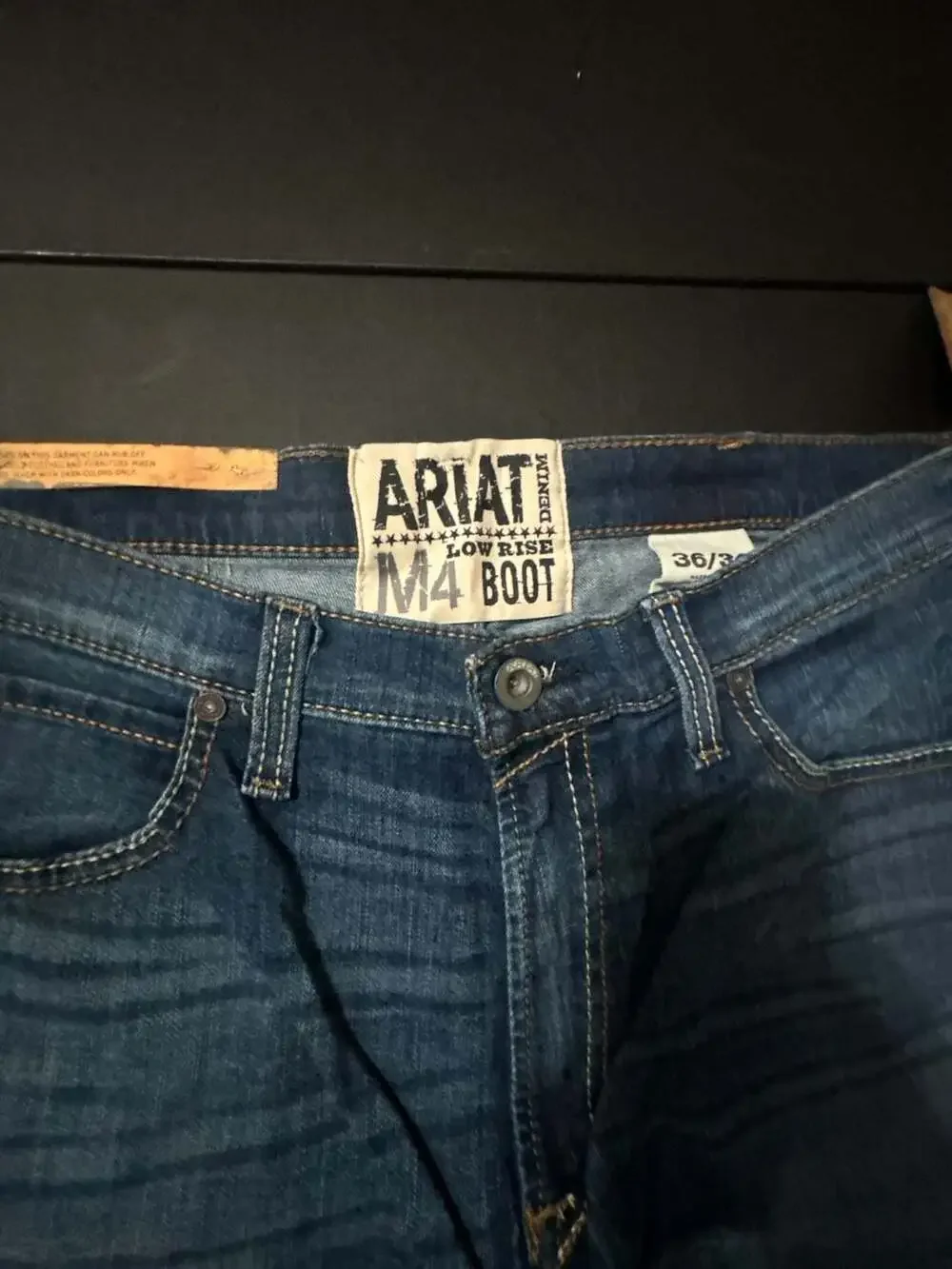 Ariat M4 Low Rise Boot Cut Jeans, Men's Size 36x34